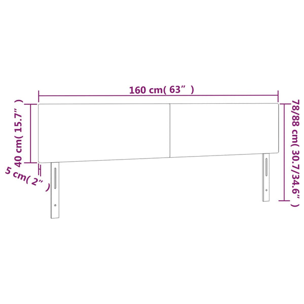 Vidaxl Led Headboard Dark Grey 160 Cm Fabric Headboards & Footboards