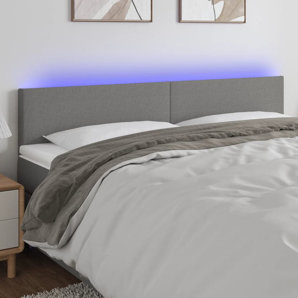 Vidaxl Led Headboard Dark Grey 160 Cm Fabric Headboards & Footboards