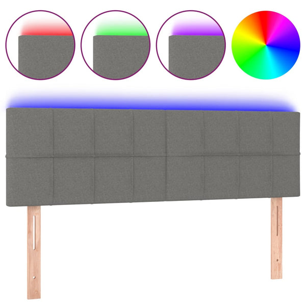 Vidaxl Led Headboard Dark Grey 144 Cm Fabric Headboards & Footboards
