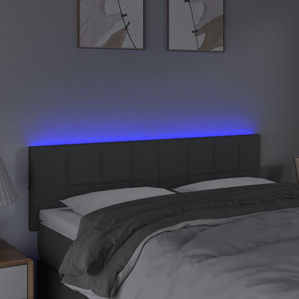 Vidaxl Led Headboard Dark Grey 144 Cm Fabric Headboards & Footboards