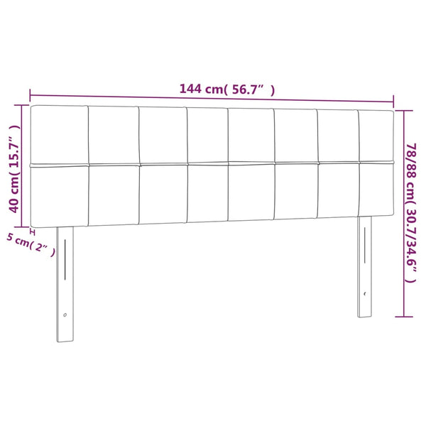 Vidaxl Led Headboard Dark Grey 144 Cm Fabric Headboards & Footboards