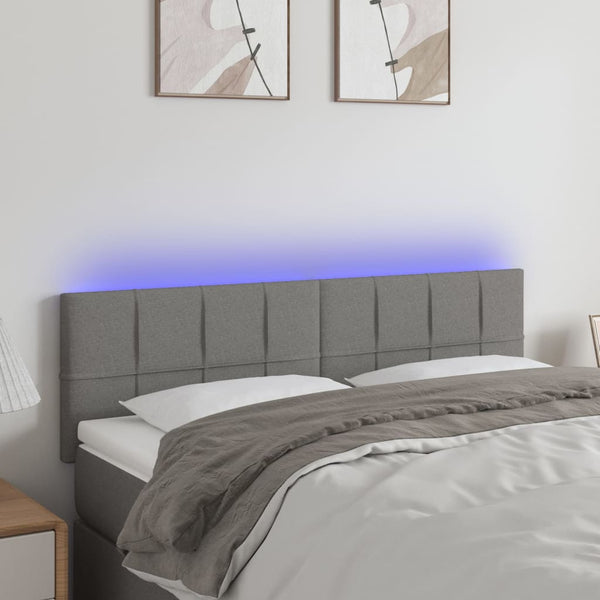 Vidaxl Led Headboard Dark Grey 144 Cm Fabric Headboards & Footboards
