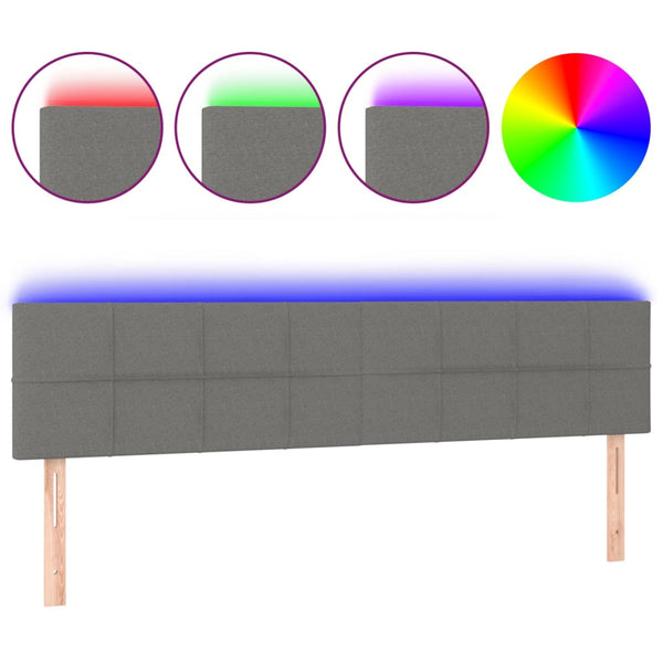 Vidaxl Led Headboard Dark Grey 160 Cm Fabric Headboards & Footboards