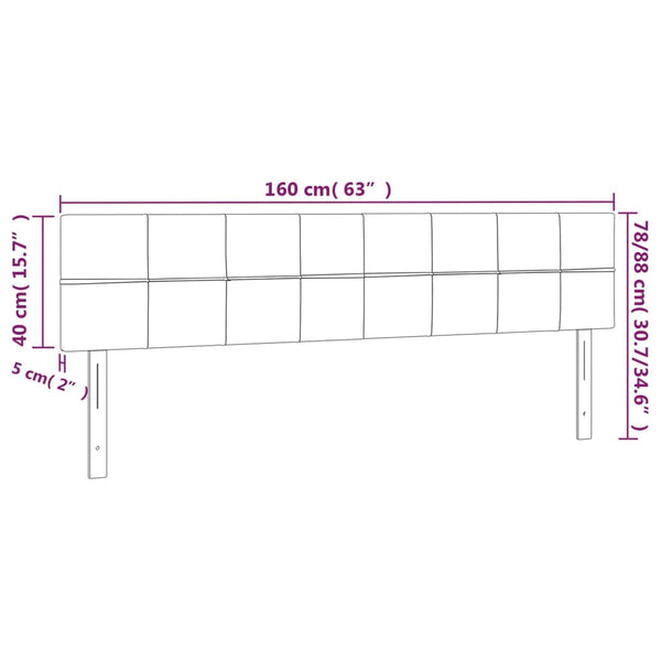 Vidaxl Led Headboard Dark Grey 160 Cm Fabric Headboards & Footboards