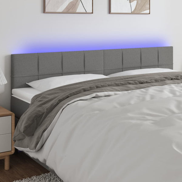 Vidaxl Led Headboard Dark Grey 160 Cm Fabric Headboards & Footboards