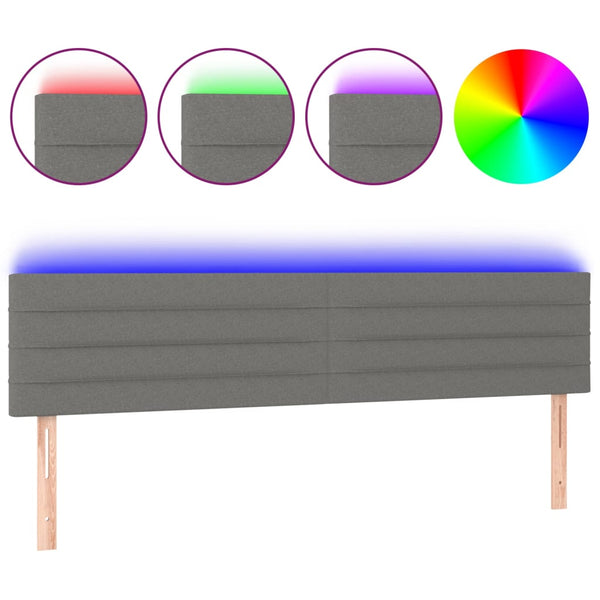 Led Headboard Dark Grey 160X5x78/88 Cm Fabric Headboards & Footboards
