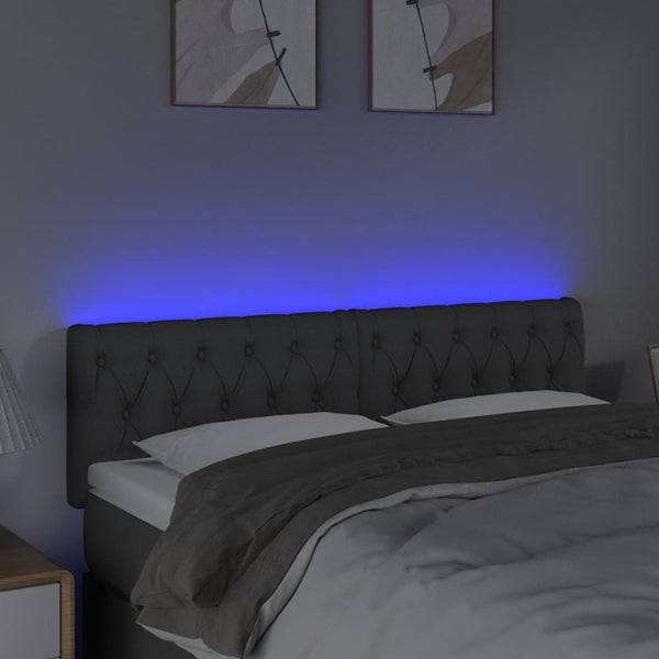 Led Headboard Dark Grey 160X7x78/88 Cm Fabric Headboards & Footboards