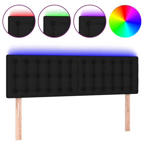 Vidaxl Led Headboard Black 144 Cm Fabric Headboards & Footboards