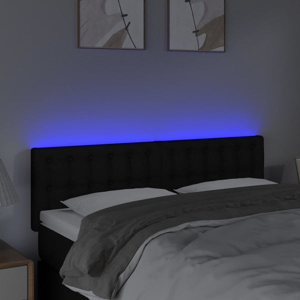 Vidaxl Led Headboard Black 144 Cm Fabric Headboards & Footboards