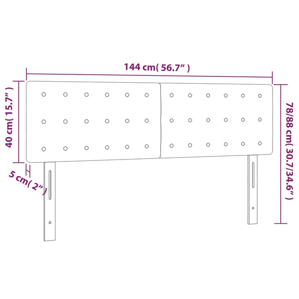 Vidaxl Led Headboard Black 144 Cm Fabric Headboards & Footboards
