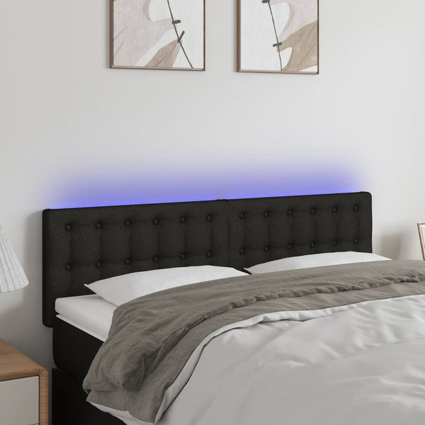 Vidaxl Led Headboard Black 144 Cm Fabric Headboards & Footboards
