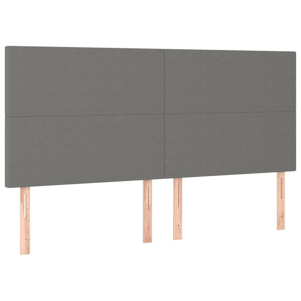 Led Headboard Dark Grey 200X5x118/128 Cm Fabric Headboards & Footboards