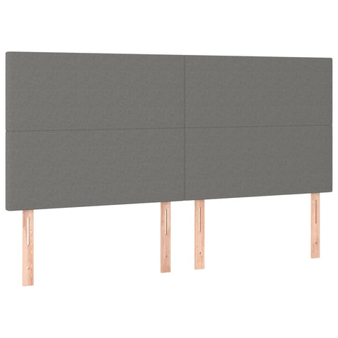 Led Headboard Dark Grey 200X5x118/128 Cm Fabric Headboards & Footboards