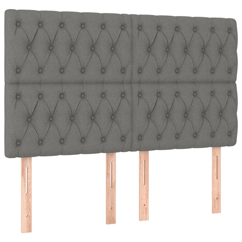 Led Headboard Dark Grey 160X7x118/128 Cm Fabric Headboards & Footboards