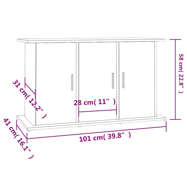 Vidaxl Aquarium Stand Sonoma Oak 101X41x58 Cm Engineered Wood Aquariums