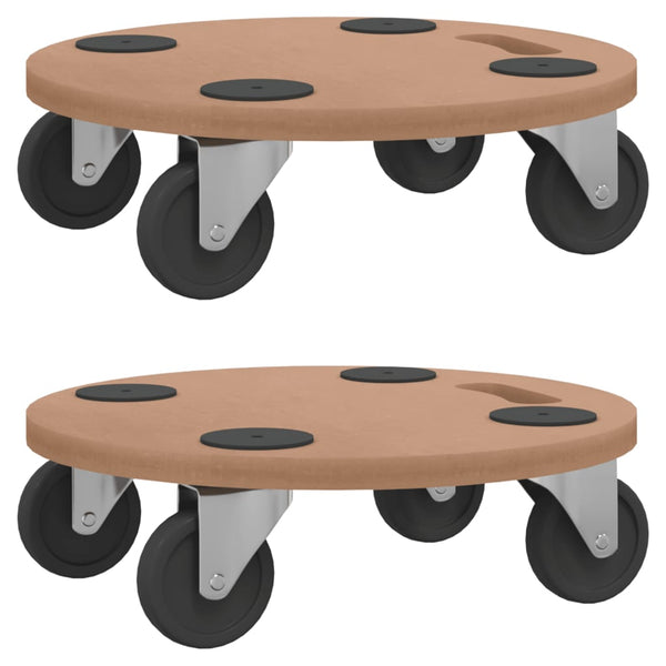 Dolly Trolleys 2 Pcs Round Engineered Wood