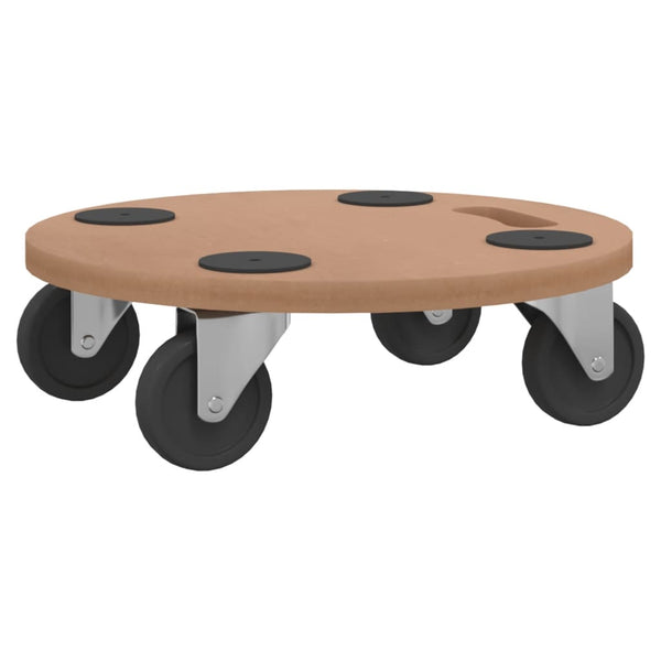Vidaxl Dolly Trolleys 2 Pcs Round Engineered Wood Other Material Handling