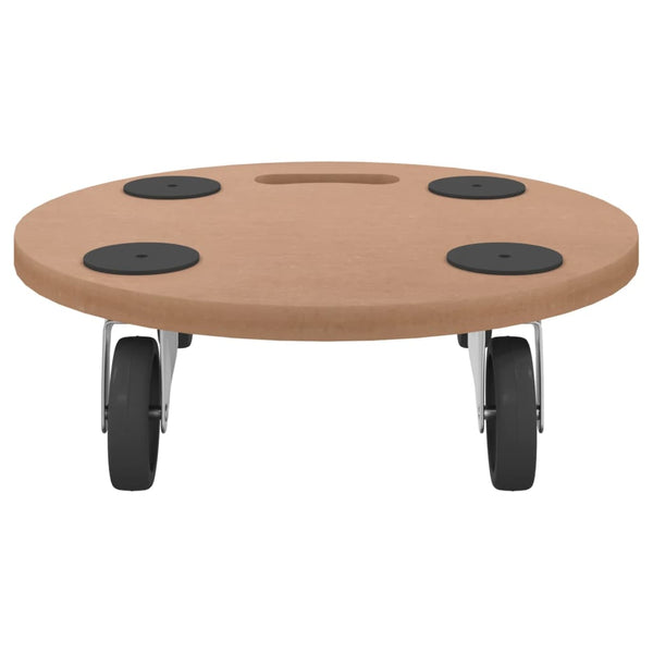 Vidaxl Dolly Trolleys 2 Pcs Round Engineered Wood Other Material Handling