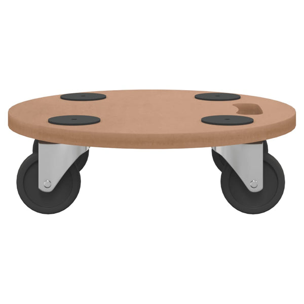 Vidaxl Dolly Trolleys 2 Pcs Round Engineered Wood Other Material Handling