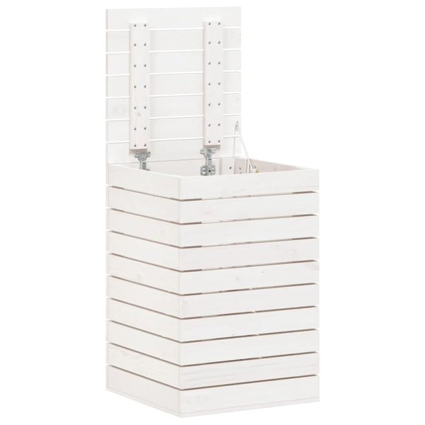 Laundry Baskets & Hampers Laundry Basket White 44X44x66 Cm Solid Wood Pine