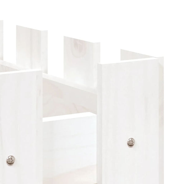 Vidaxl Garden Raised Bed With Fence Design White 100X50x50 Cm Solid Wood Pine Raised Garden Beds