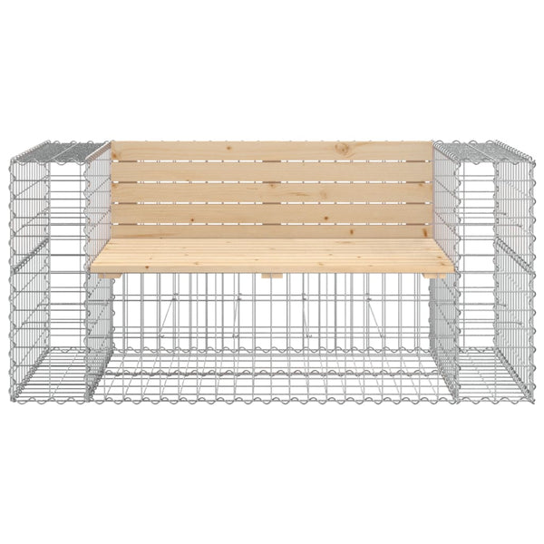 Garden Bench Gabion Design 143X71x65.5 Cm Solid Wood Pine Patio Benches