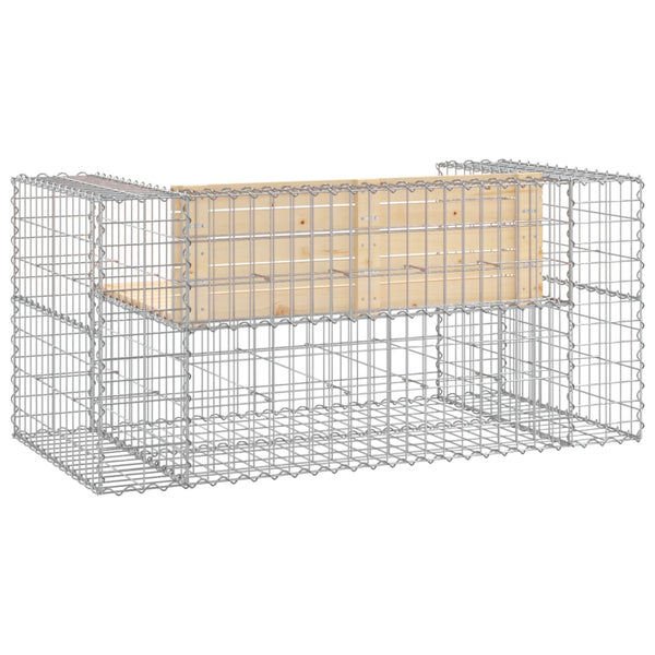 Patio Benches Garden Bench Gabion Design 143X71x65.5 Cm Solid Wood Pine