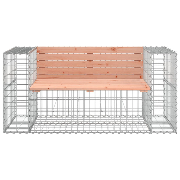 Garden Bench Gabion Design 143X71x65.5 Cm Solid Wood Douglas Patio Benches