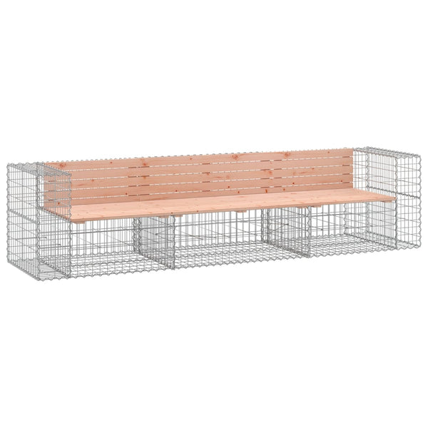 Garden Bench Gabion Design 287X71x65.5 Cm Solid Wood Douglas Patio Benches