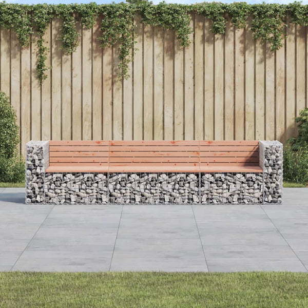 Garden Bench Gabion Design 287X71x65.5 Cm Solid Wood Douglas Patio Benches