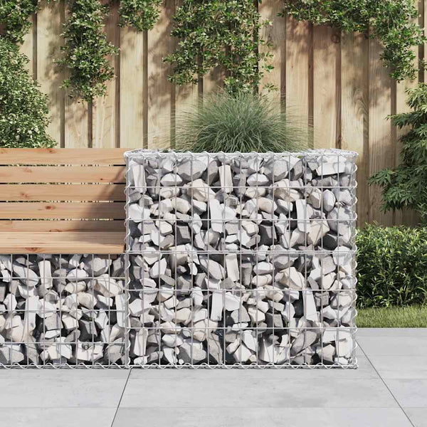 Vidaxl Gabion Basket Silver 70X70x65 Cm Galvanised Iron Gabion Baskets