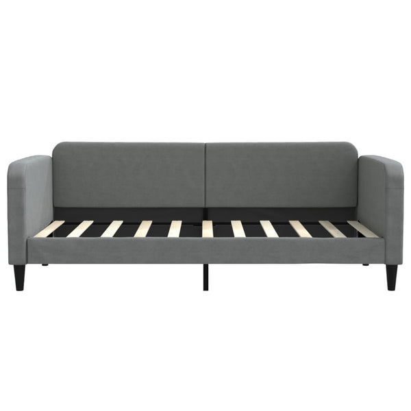 Daybed With Trundle Dark Grey 92X187 Cm Single Size Fabric Single Bed Frames