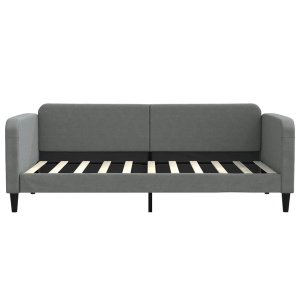 Daybed With Trundle And Drawers Dark Grey 92X187 Cm Single Size Fabric Single Bed Frames