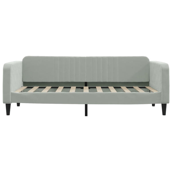 Daybed With Trundle And Drawers Light Grey 92X187 Cm Single Size Velvet Single Bed Frames