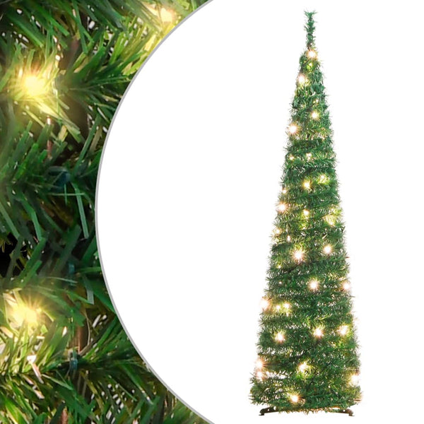 Vidaxl Artificial Christmas Tree Pop Up 50 Leds Green 120 Cm Seasonal Decorations