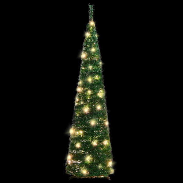 Vidaxl Artificial Christmas Tree Pop Up 50 Leds Green 120 Cm Seasonal Decorations