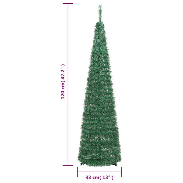 Vidaxl Artificial Christmas Tree Pop Up 50 Leds Green 120 Cm Seasonal Decorations