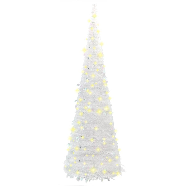 Vidaxl Artificial Christmas Tree Pop Up 50 Leds White 120 Cm Seasonal Decorations