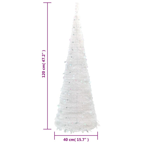 Vidaxl Artificial Christmas Tree Pop Up 50 Leds White 120 Cm Seasonal Decorations