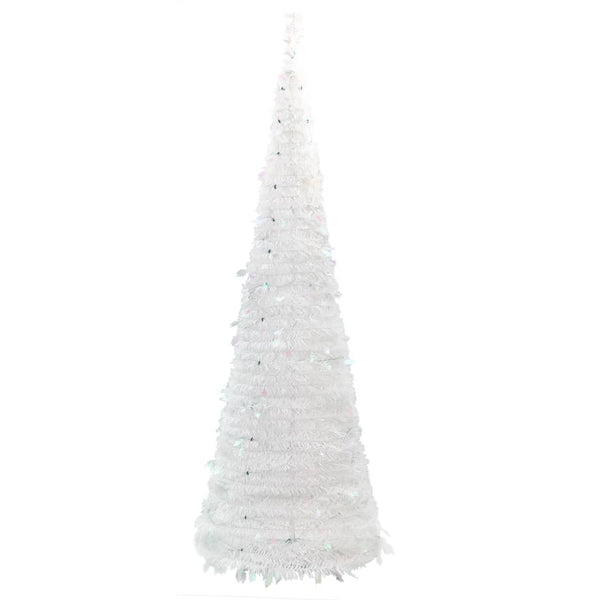 Vidaxl Artificial Christmas Tree Pop Up 100 Leds White 150 Cm Seasonal Decorations