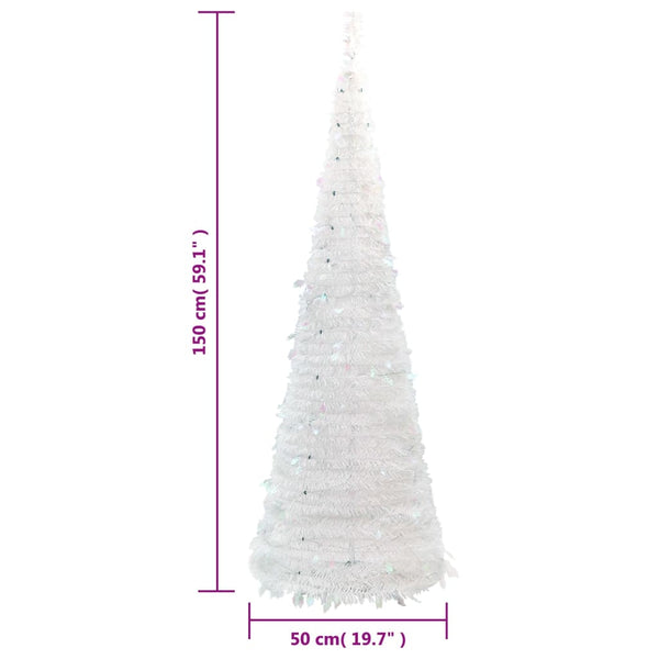 Vidaxl Artificial Christmas Tree Pop Up 100 Leds White 150 Cm Seasonal Decorations