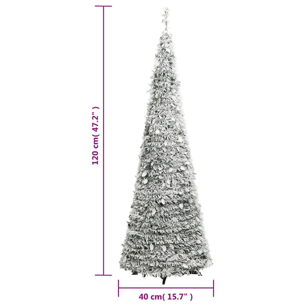 Vidaxl Artificial Christmas Tree Pop Up Flocked Snow 50 Leds 120 Cm Seasonal Decorations