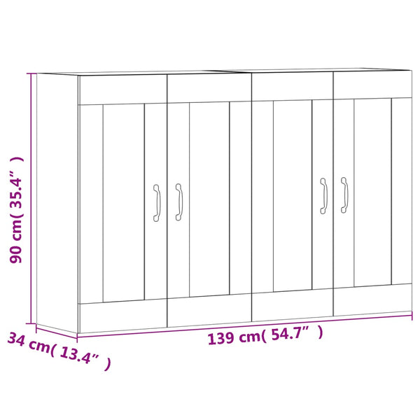 Vidaxl Wall Mounted Cabinets 2 Pcs White Engineered Wood Cabinets & Cupboards