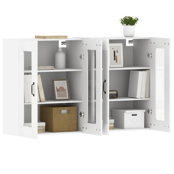 Vidaxl Wall Mounted Cabinets 2 Pcs White Engineered Wood Cabinets & Cupboards