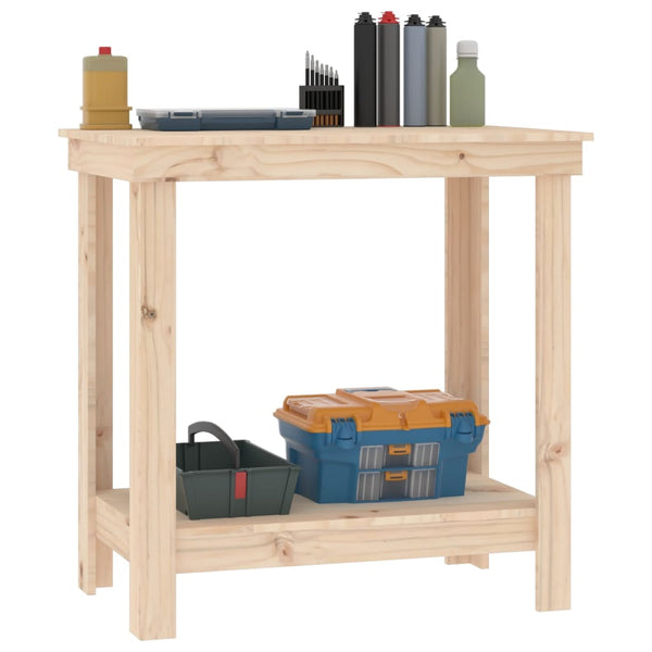 Work Bench 80X50x80 Cm Solid Wood Pine Shoe Organisers