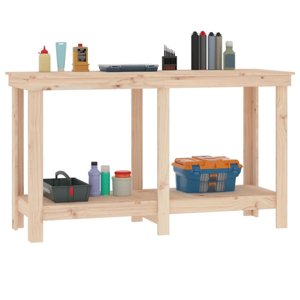 Work Bench 140X50x80 Cm Solid Wood Pine Shoe Organisers