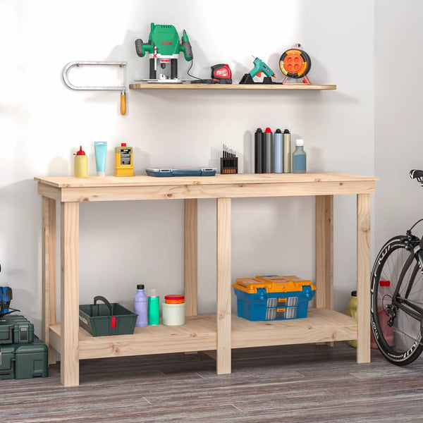 Work Bench 140X50x80 Cm Solid Wood Pine Shoe Organisers