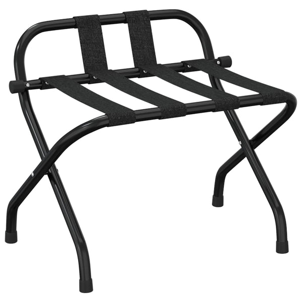 Vidaxl Luggage Rack With Backrest Black 56X39x52 Cm Garment Racks