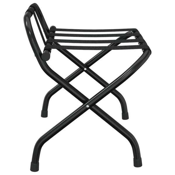Vidaxl Luggage Rack With Backrest Black 56X39x52 Cm Garment Racks