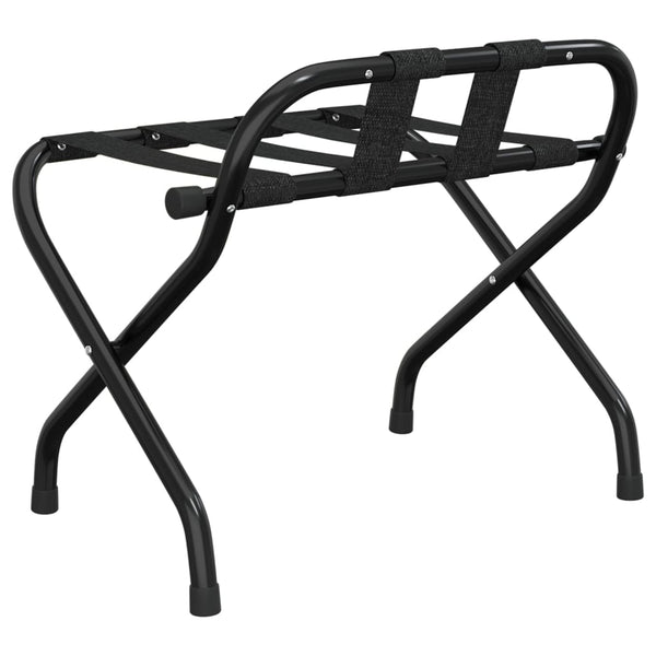 Vidaxl Luggage Rack With Backrest Black 56X39x52 Cm Garment Racks
